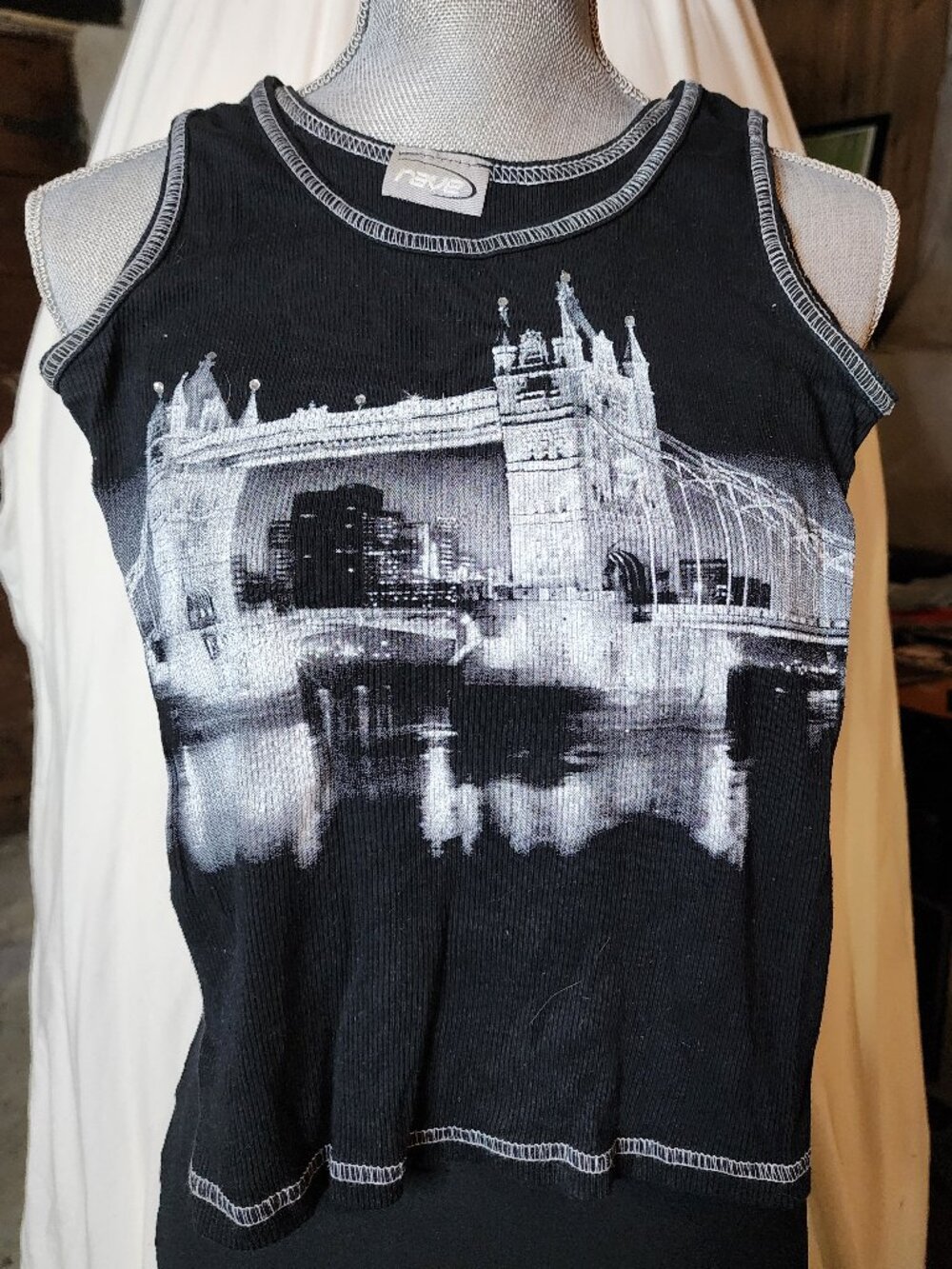 Rave Black & White London Bridge Tank Top